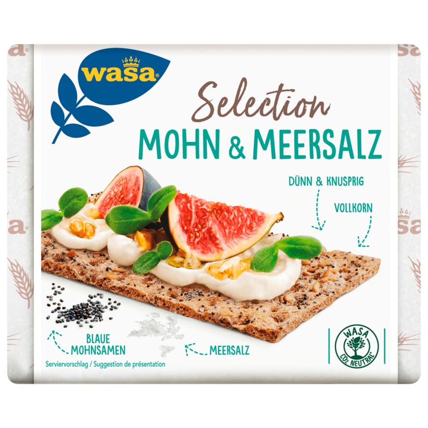 Wasa Knäckebrot Selection Mohn & Meersalz 245g